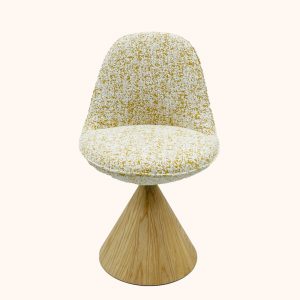 YJ-941Romby Chair: Curved Wrap-around, Wooden Cone Base