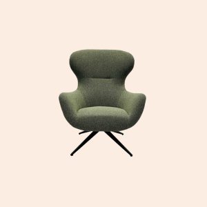 YJA53Crazy Armchair (Custom Cotton + Carbon Steel Base)