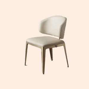 Luxe Wave Silicone Leather Dining Chair (Stainless Steel Frame)